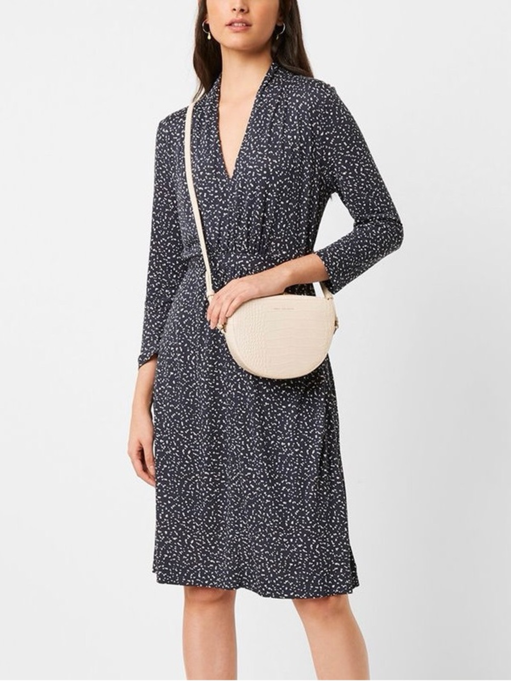 French Connection Chinwe Jersey V Neck Dress | Size US 0 (UK 4)